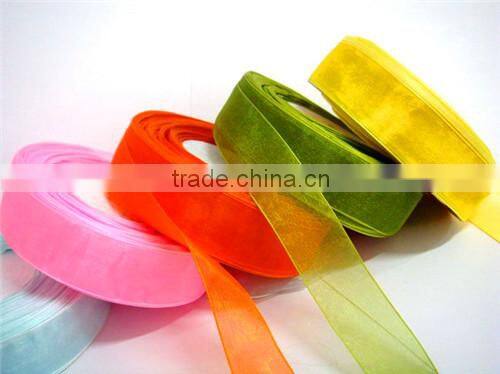 Golden Edge Polyester/Nylon Organza Ribbon