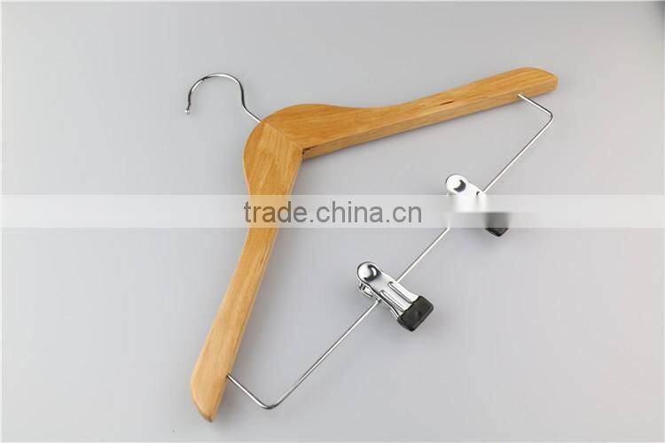 Black plastic pants hanger with clips