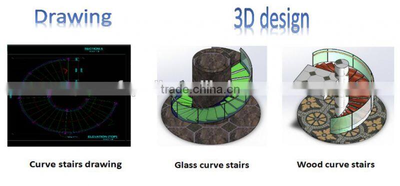 Wood stairs , Floating staircase, hidden stringer stair--YUDI