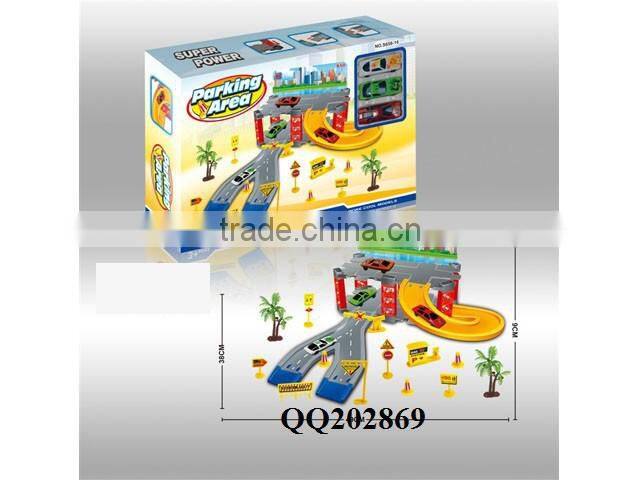 Plastic DIY parking lot play set toy