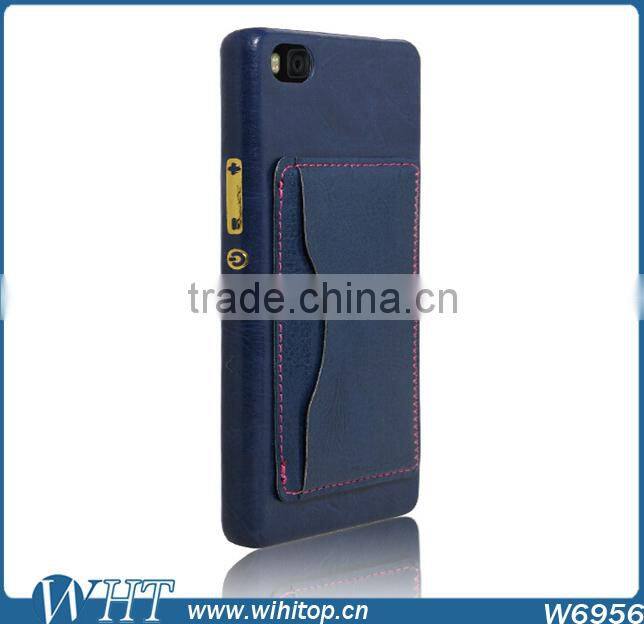 Cardholder Leather Back Cover Case for Huawei P8