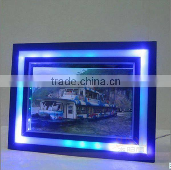 high quality acrylic love shape photo frame fridge magnet