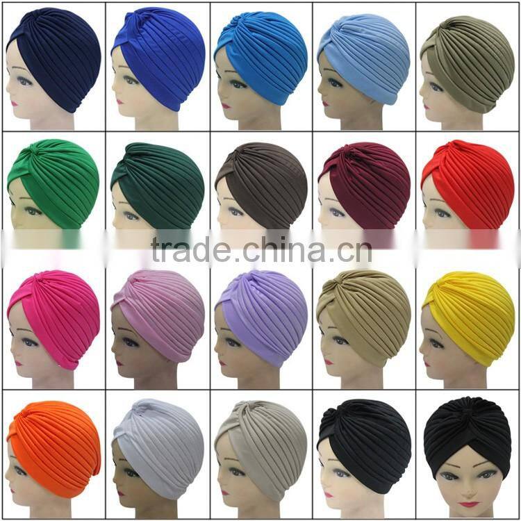 2016 new fashion style Hot Women Knit hijab tube turban headband , polyester caps