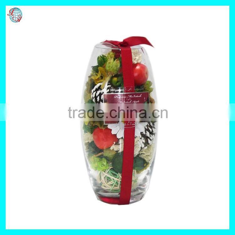 Vanilla Fragrant Potpourri In Glass Vase With Wooden Cap