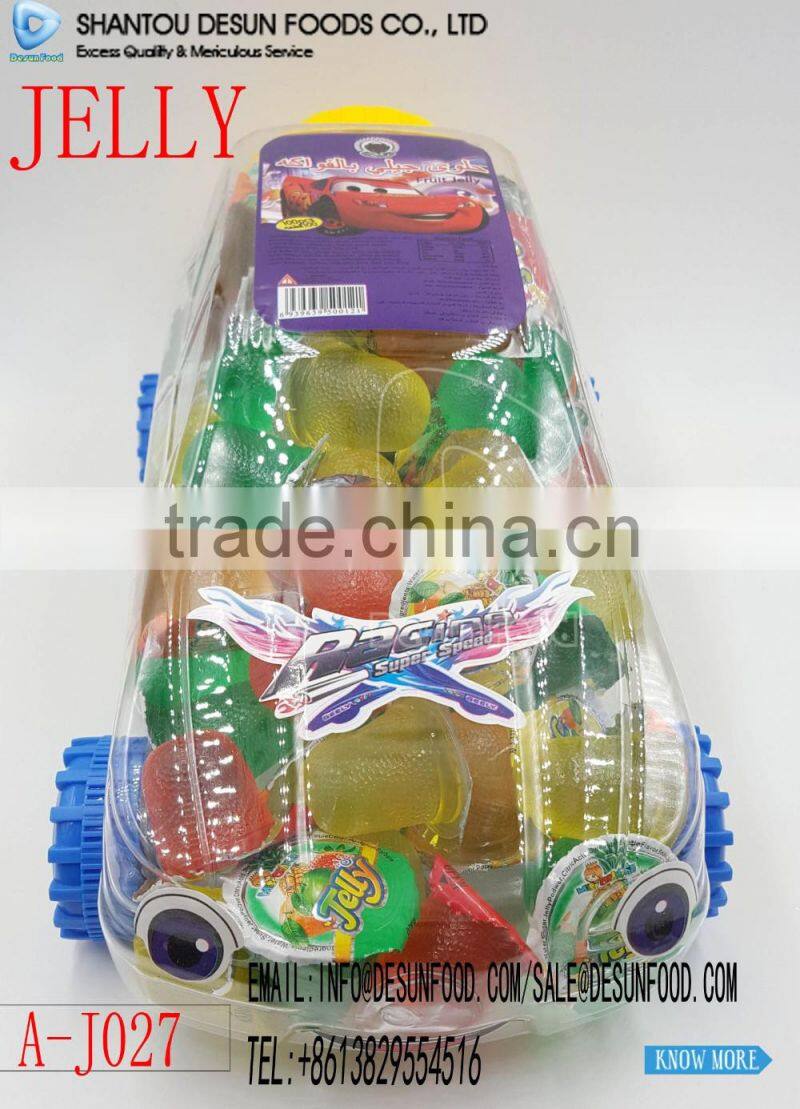 fruit jelly cup confectionary candy in car jar