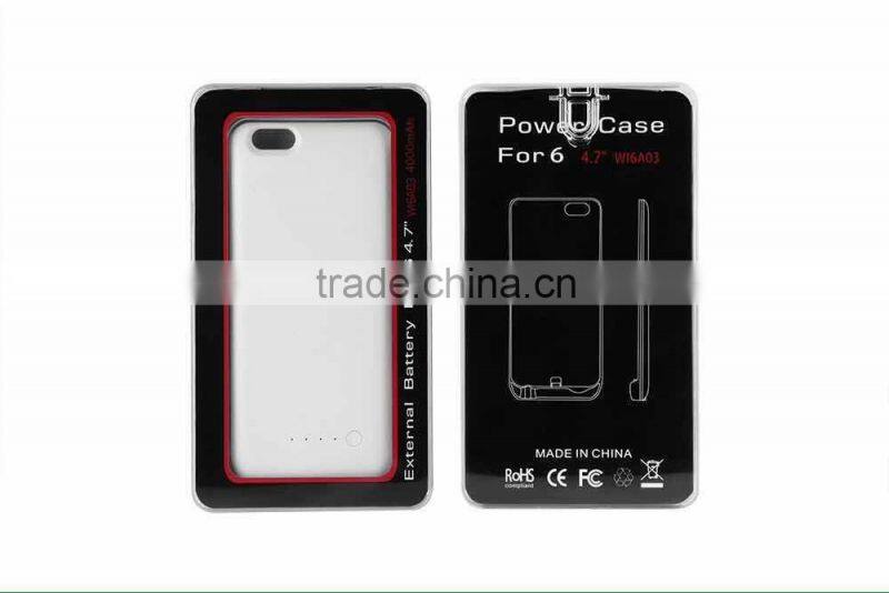 New model external battery case for i phone 6, factory outlet price battery pack with custom logo printing, wireless power bank
