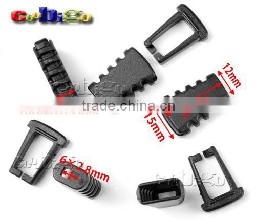 6*2.8mm Plastic Cord Ends Lock Clip Toggle Stopper Buckle Clamp For Garment Sportwear Rope Accessories #FLS219-B