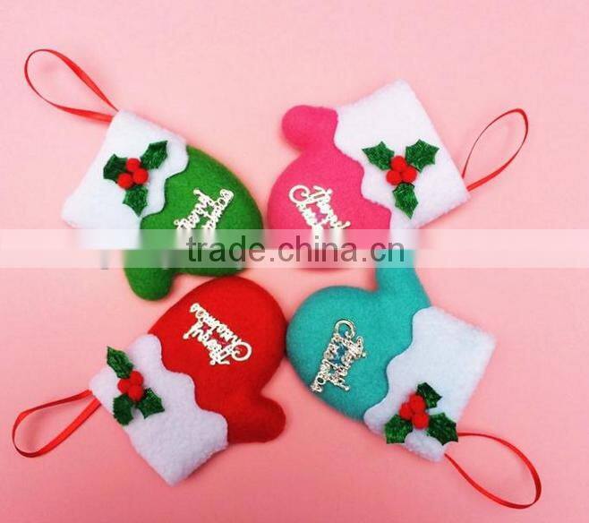 2016 christmas socks and small gloves tree hanging decoration sale supplies