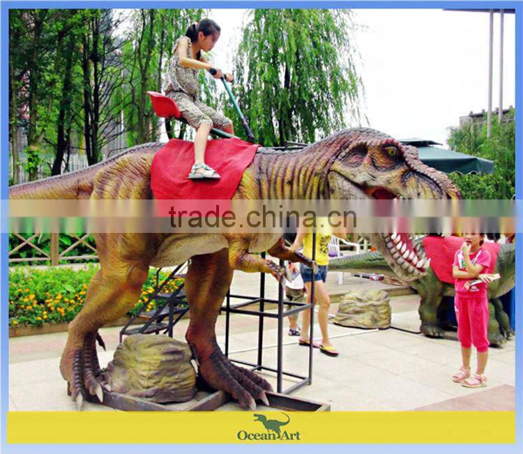 Theme park coin operated animatronic walking dinosaur rides