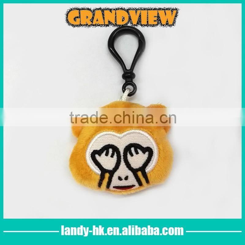 Fashionable animal plush keychain/ plush panda keychain with plastic ring