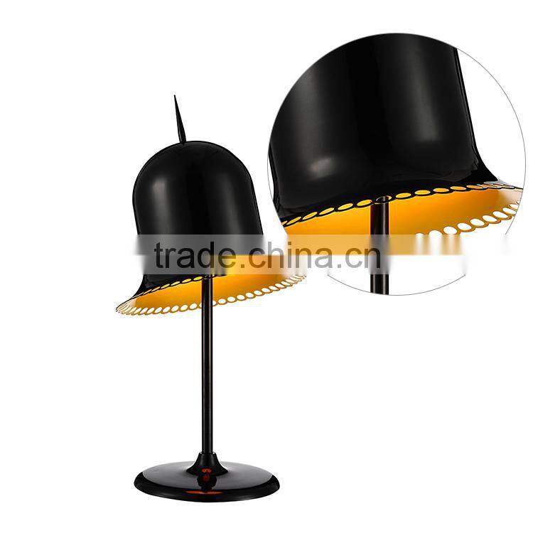 Zhongshan lighting factory Eye Protecting black Hat shape mosaic eye protection desk lamp with dimmable switch
