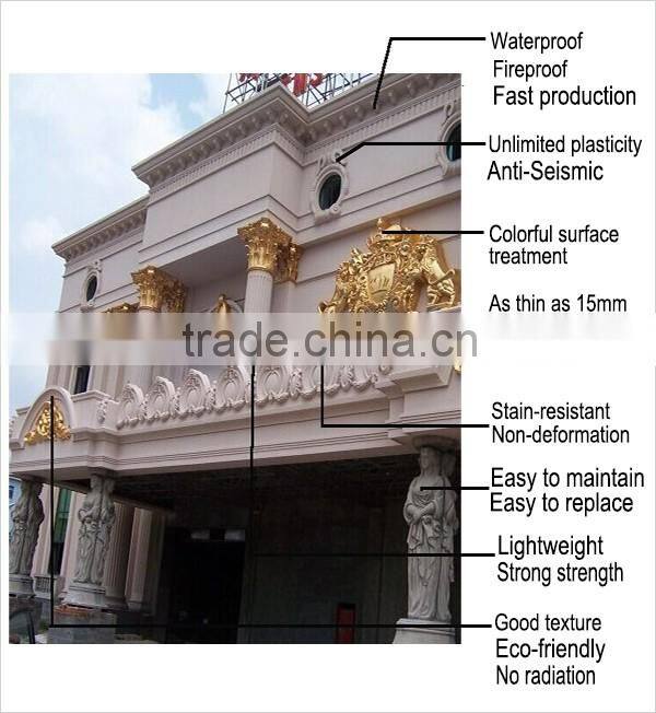 Building Outside Wall Decorative Construction Material GRC Roman Column