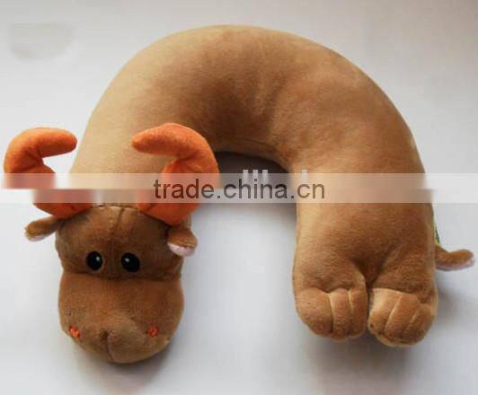plush u shape travel pillow/plush santa u shape pillow