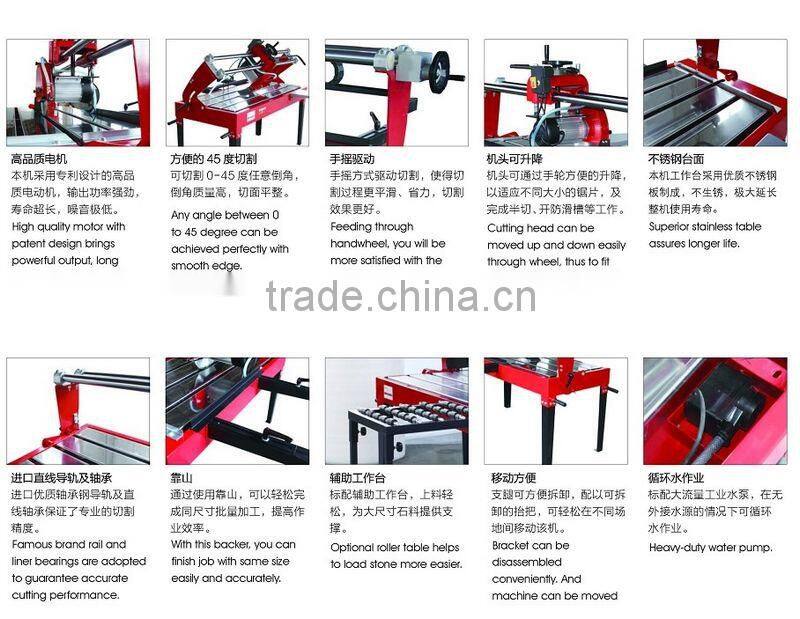 Double rail stone veneer cutting machine with 2000mm cutting length