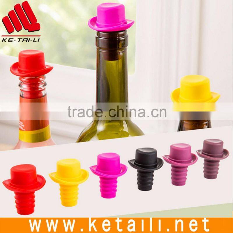 2016 wholesales hot selling fashional high quality cheap christmas silicone wine bottle stopper made in China