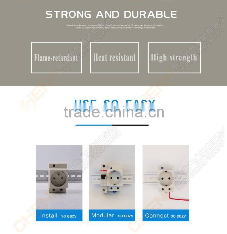 hight quality chenf New Design 16A 110V/220V Din Rail Socket