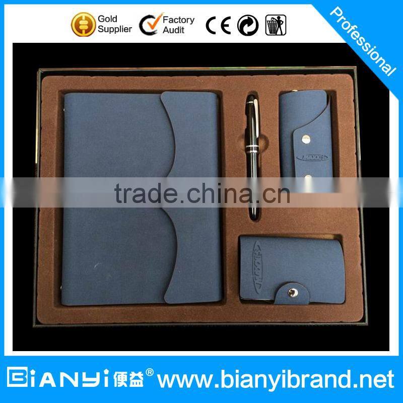 Promotion gift item 4 in 1 business gift set with pen,keychain bag, notebook