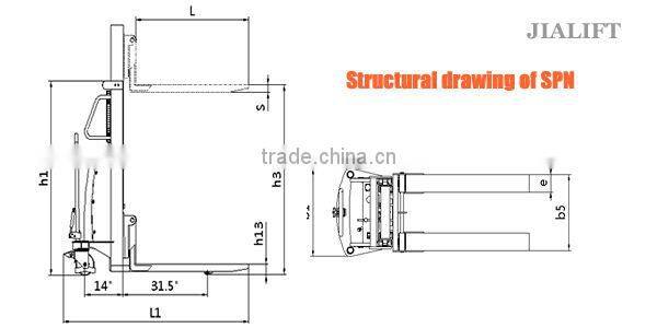 1000kg Half power stacker