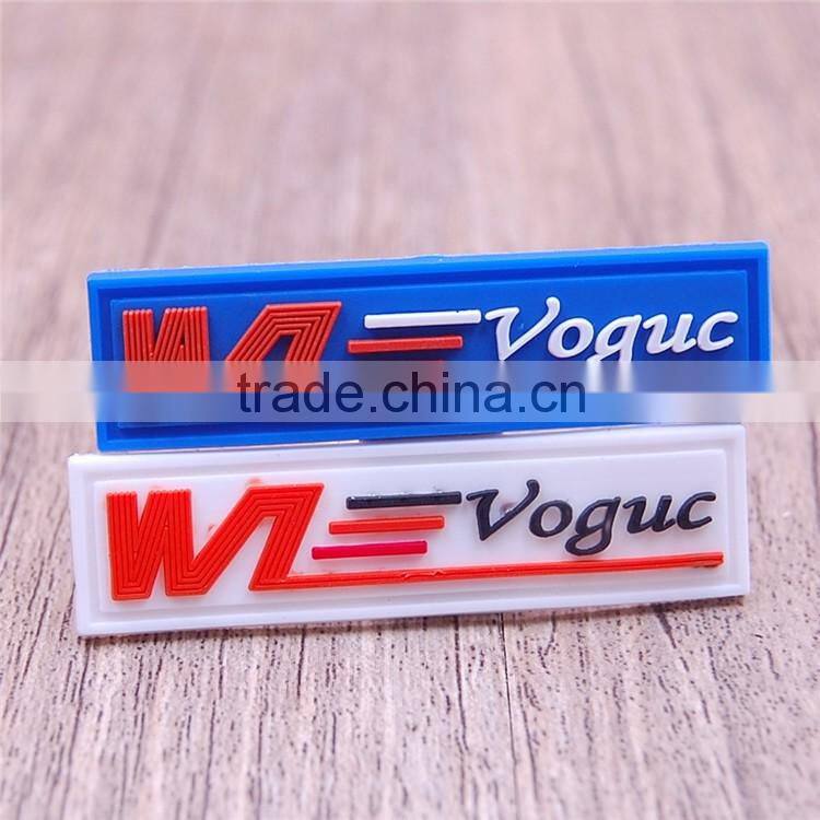Private fashion sportswear sport shoes t shirt pvc rubber label