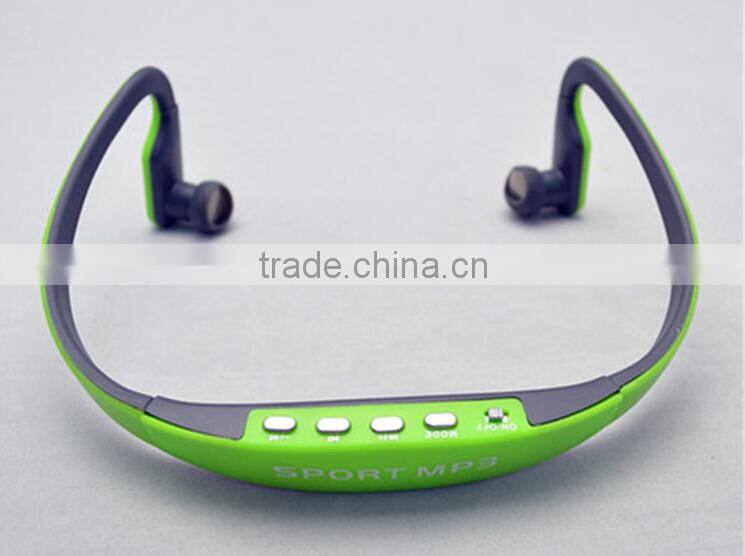 New bulk wireless headset earphone headphone sport mp3 player with FM radio