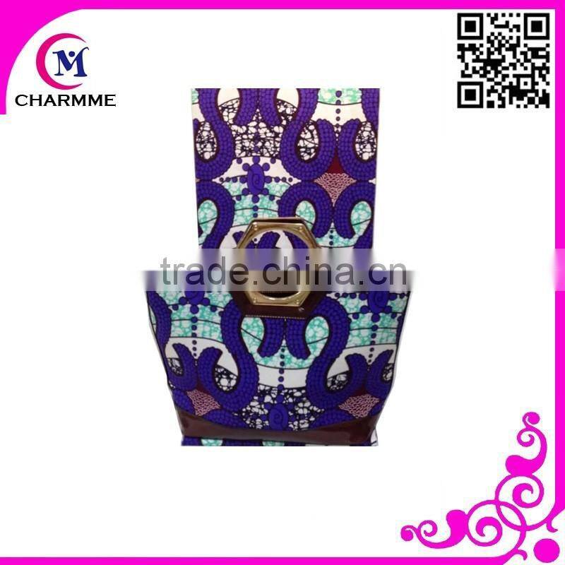 Wax hollandais printed wax fabric matching bag design WB-0122 women's bag