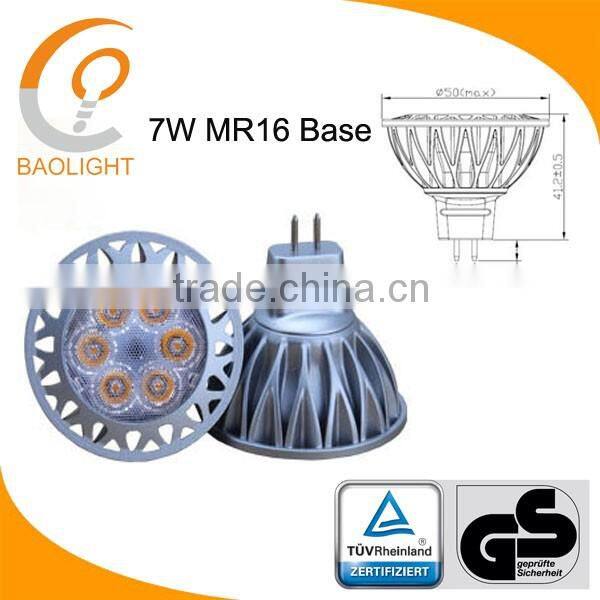 TUV GS 7W 110v 220v 230v mr16 gu 5.3 led spotlight dimmable