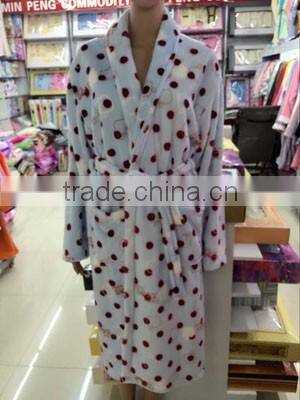Plastic brushed fleece bathrobe made in China