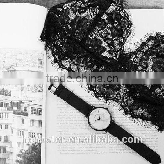 New 2016 handcrafted leather watch ladies top brand marble watch with japan movt