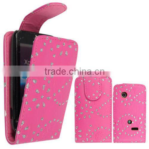 New printed pu leather flip case cover for Sony Xperia Tipo ST21i, cute cartoon leather case for Sony Xperia Tipo ST21i