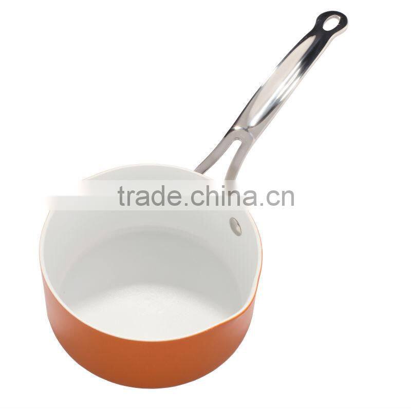 Mini aluminum saucepan with long handle