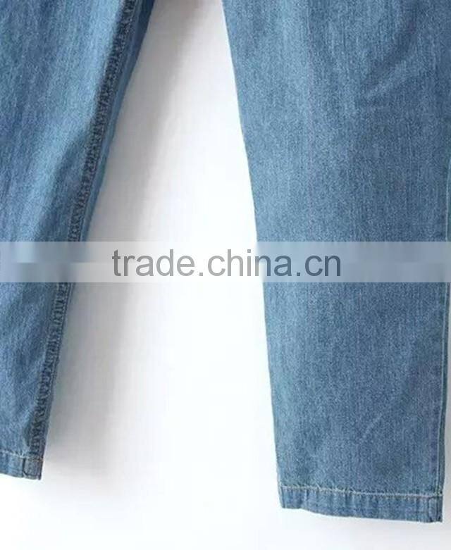 casual style loose fit denim overall with zip deatails (JXA072)