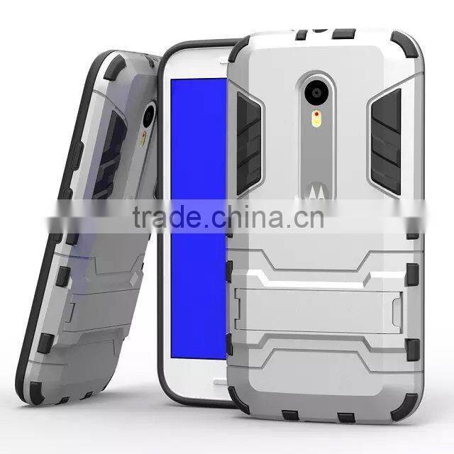 Factory Price Iron-Bear Shockproof Rugged Hybrid Stand Case Cover For Moto G3