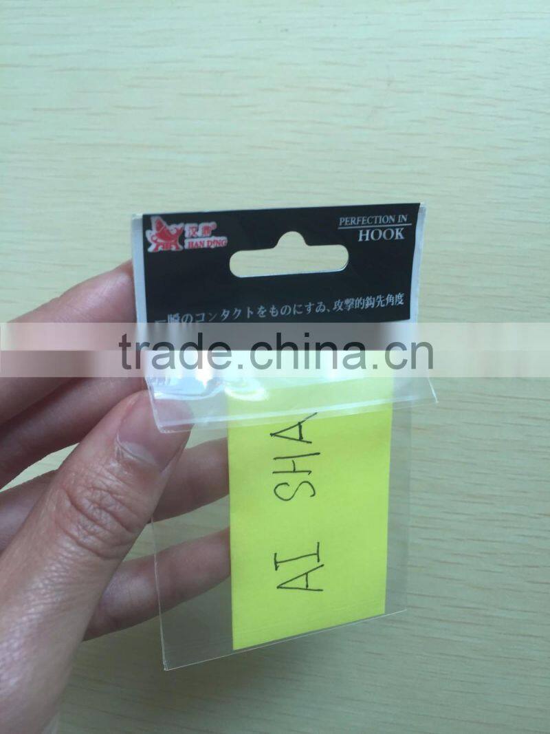 Fishing Tackle Bag OPP CPP Plastic Bag Header Card Selfsealing OPP Plastic Bag With Adhesive Tape For Fishing Hooks