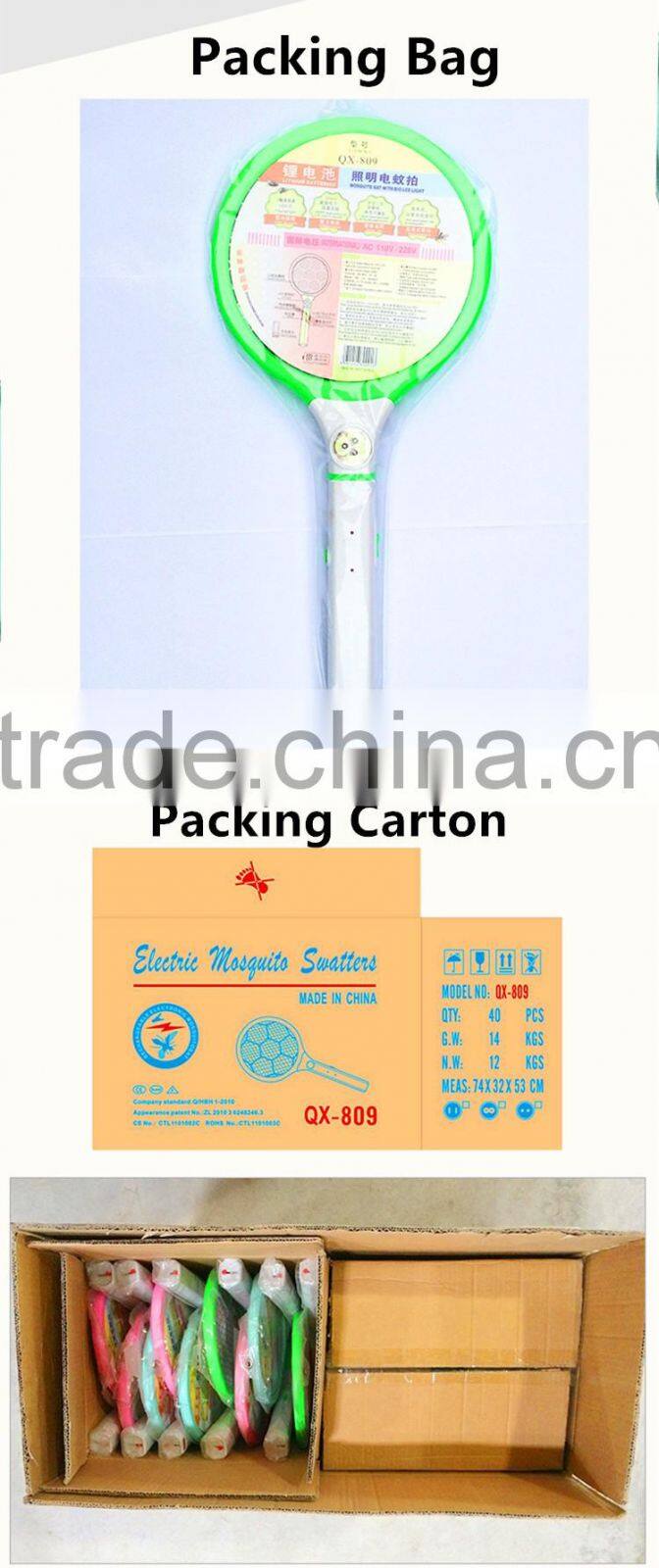 QX809-6 rechargeable electric mosquito bat wire fly swatter Bug Zapper Racket