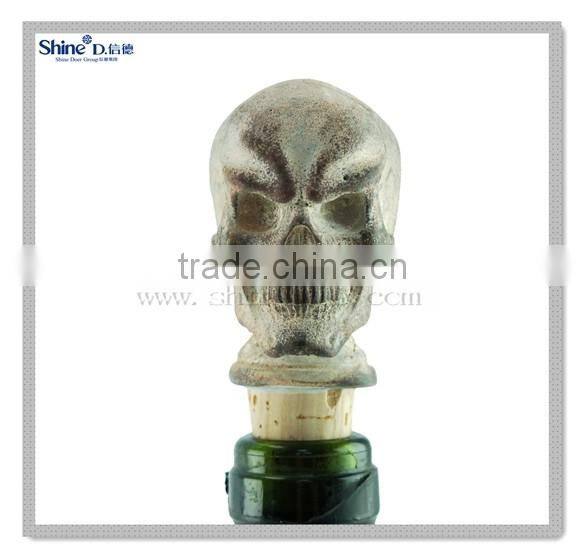 human skull head funny design bottle wine stopper halloween custom wine stopper