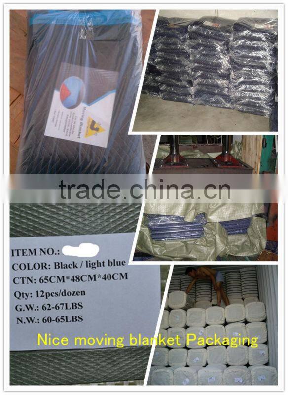 Waterproof Moving Blanket made of polyester and recycle cotton filling