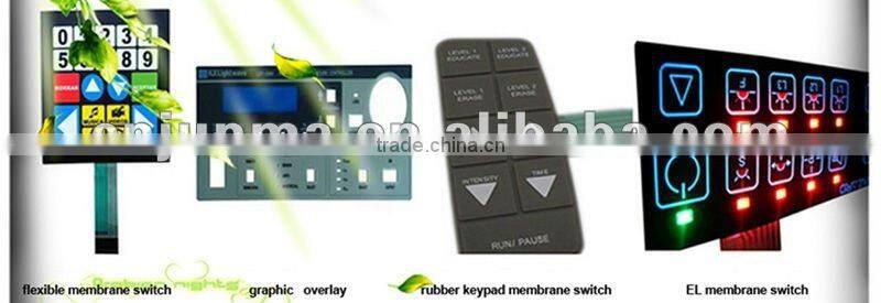 Hot selling custom self adhesive graphic overlay Plastic foil with LED keyboard