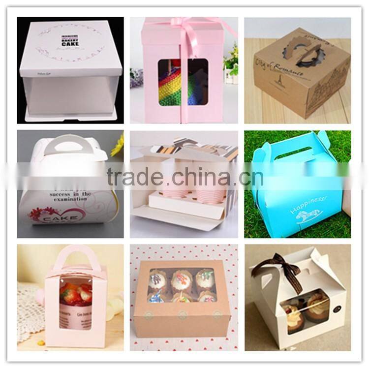 Most Popular Manufacture Environment Fashion Design Recycled White Big Ribbed Birthday Cake Box