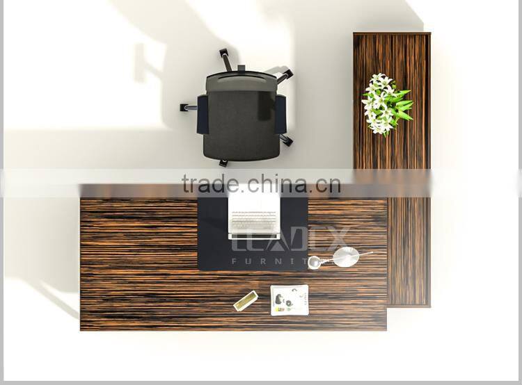 Luxury wooden executive office desk with metal frame