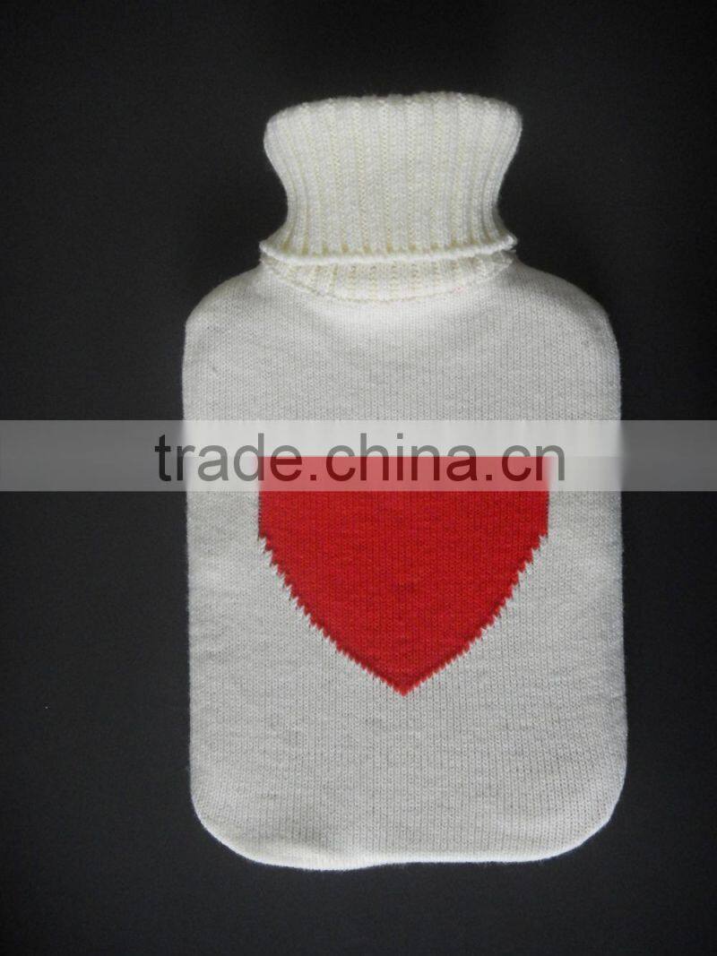 knitted hot water bottle cover