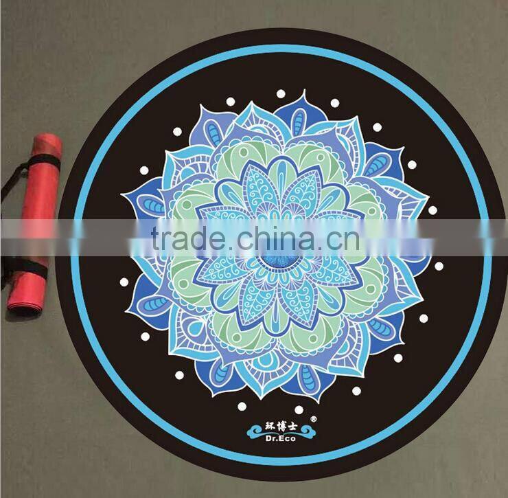 Wholesale Custom Printed Portable Thin Rubber Round Mat