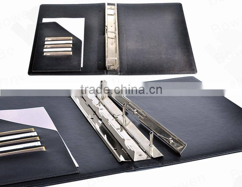 A4 PU soft cover file folder/3 pipe binder folder