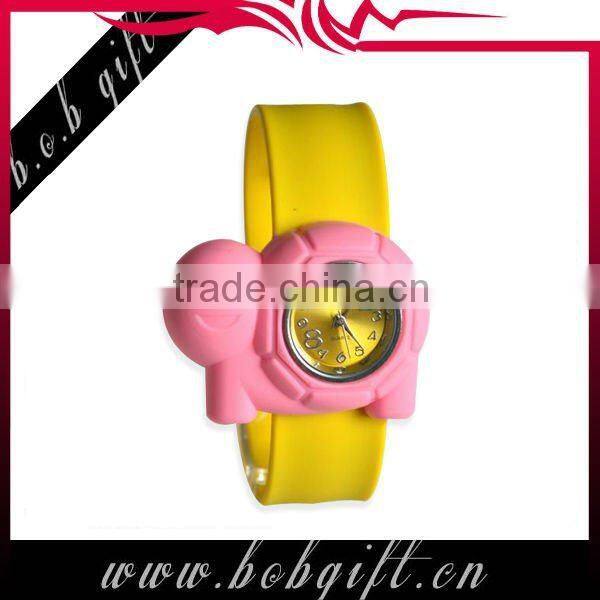 simple design tortoise silicone snap wristband watches for kids