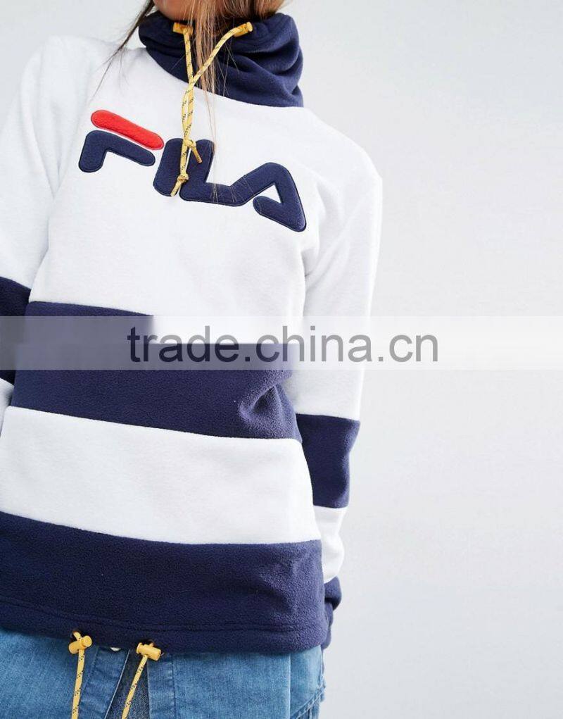 Daijun cheap custom fashion high neck cotton women different colored sleeves hoodie