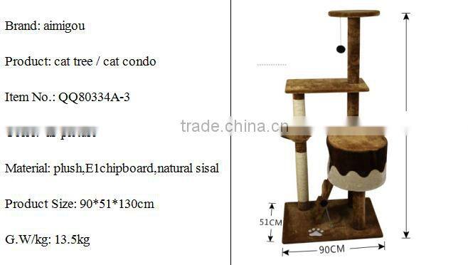 QQPET Factory Direct Wholesale Sisal Cat Tree Condo Sisal Cat Trees
