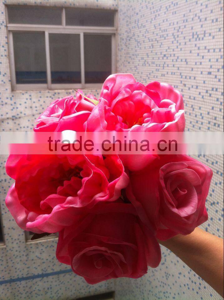 wedding pink peony big stem peony flower reception decoration artificial peony