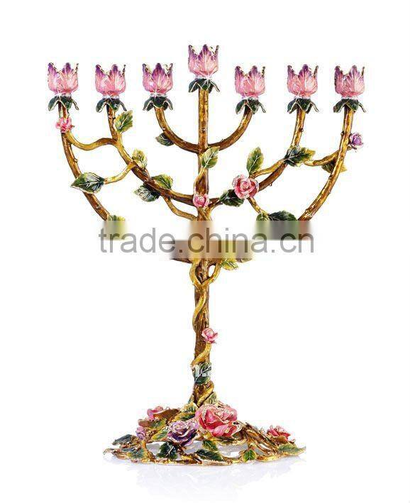 RORO Iris enamel color craft candle holder candle sticker stand crystal home decoration