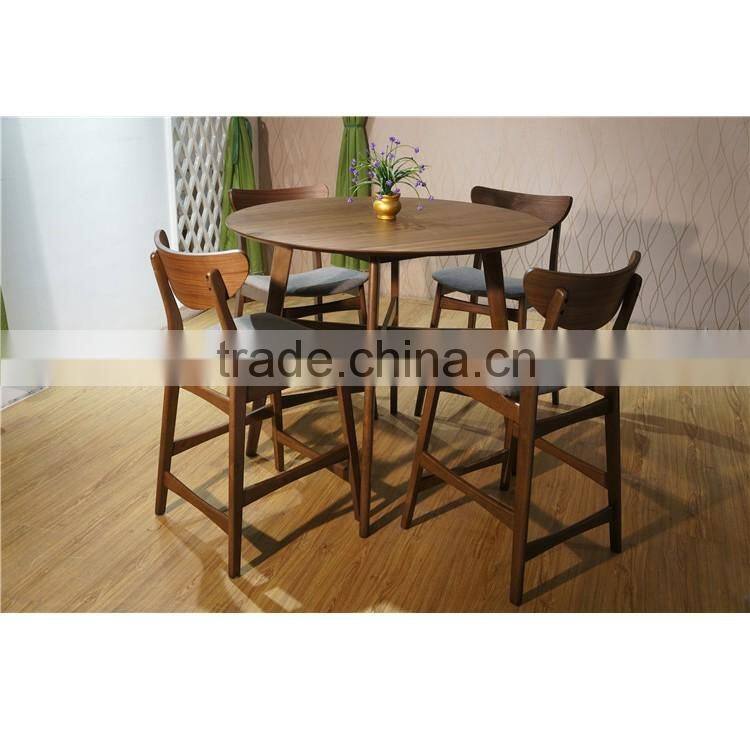 Wholesale Style Rubber Wood Dining Room Bar Chair Set