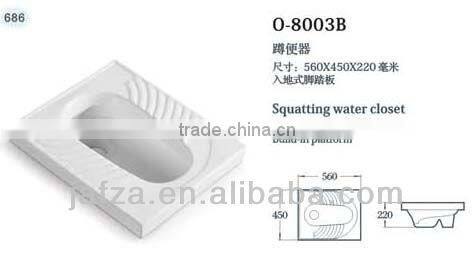 8003B Indian style wc human ceramic toilet, squatting pan