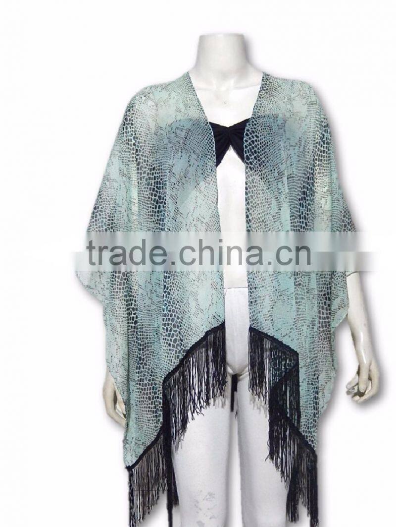 printed poly chiffon beach wear